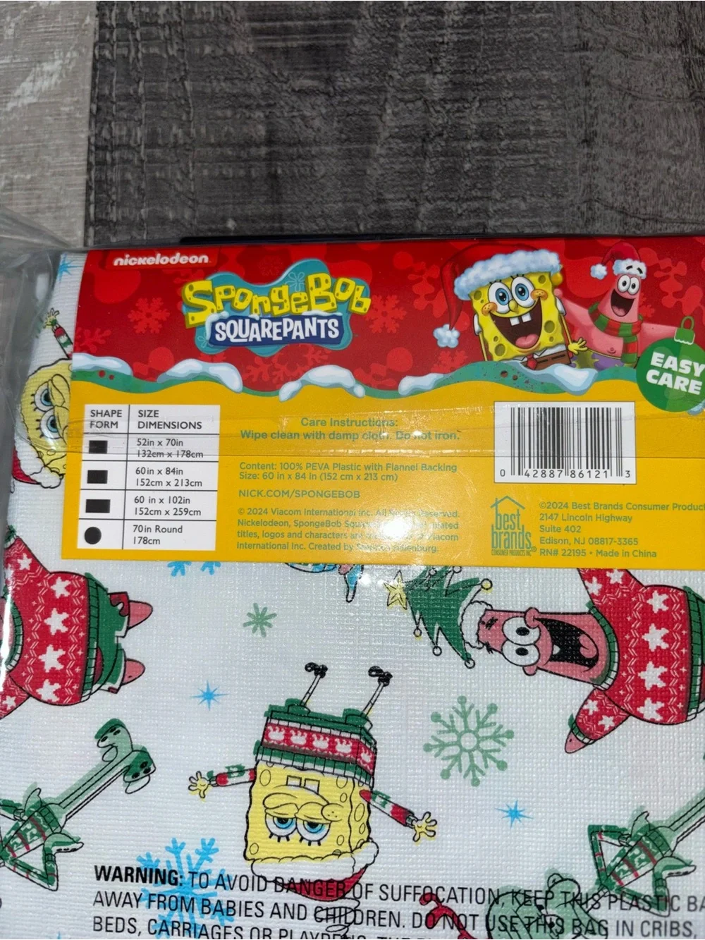🌲NEW SpongeBob SquarePants Holiday Festive Tablecloth